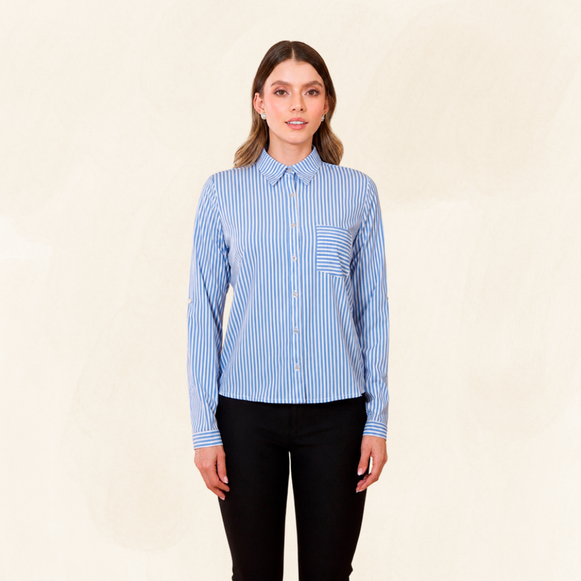 Camisa Donatella para Mujer Manga Larga Rayas