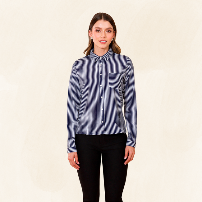 Camisa Donatella para Mujer Manga Larga Rayas